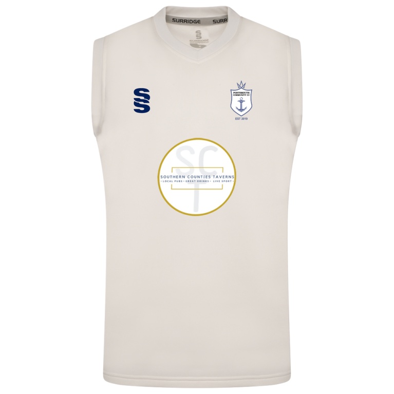 PORTSMOUTH COMMUNITY Blast Sleeveless Cricket Sweater